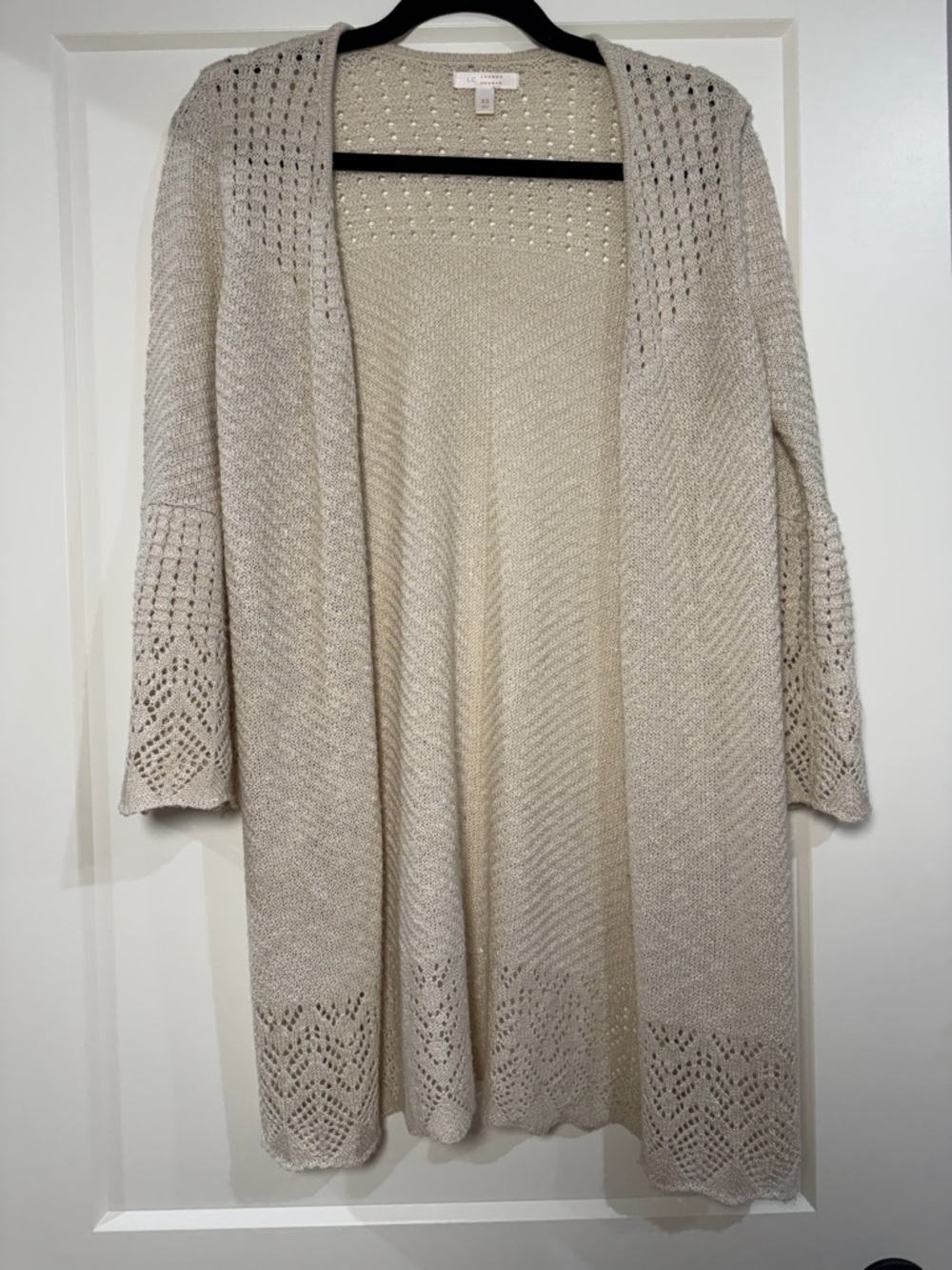 LC Lauren Conrad XS Tan Open Knit Cardigan